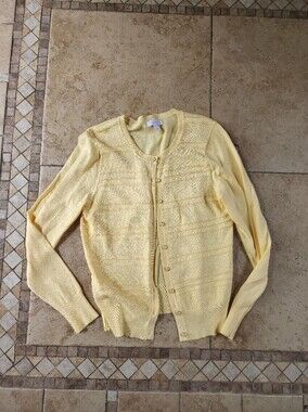 Charter Club Pale Yellow Knit Cardigan